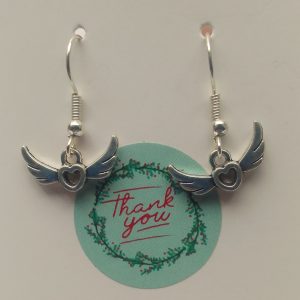 Heart wing earrings